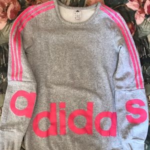 Grey and pink adidas sweatshirt/sweater dress